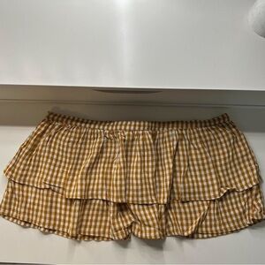 Urban Outfitters Gingham Mustard Crop Top